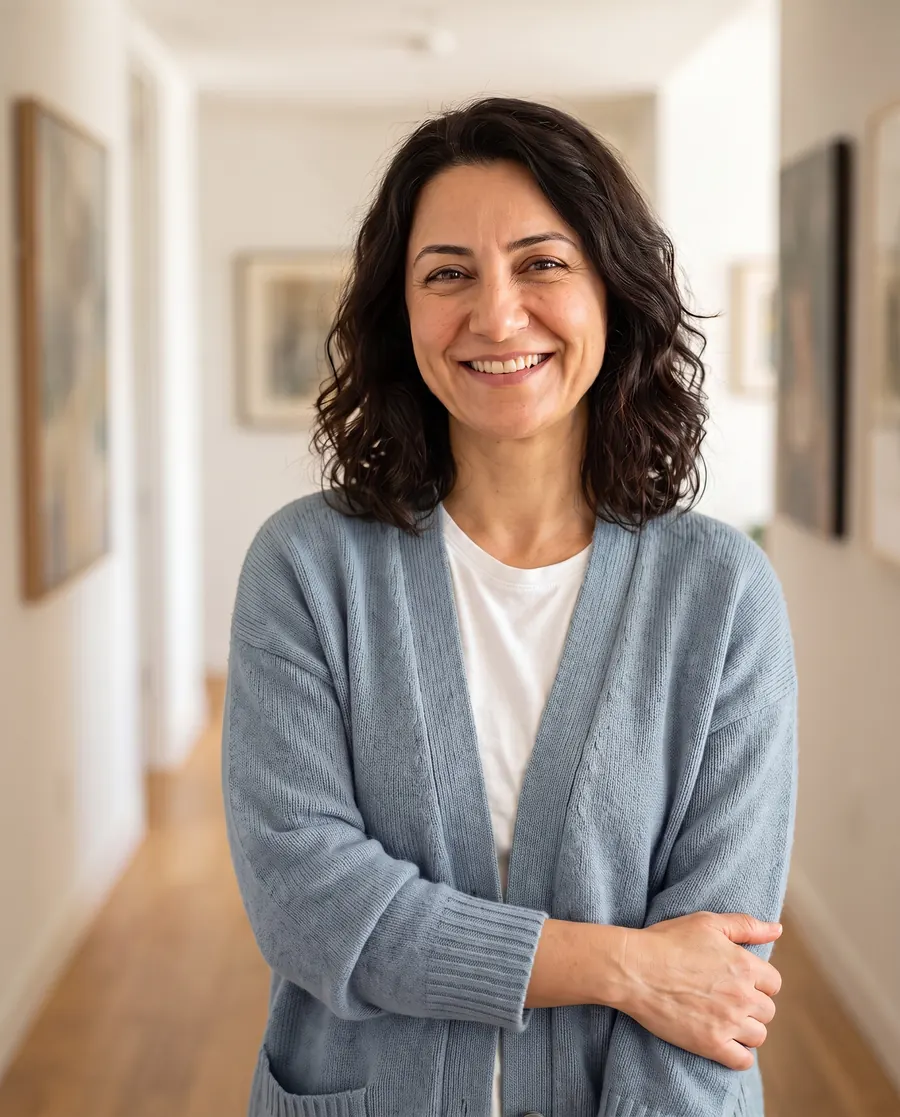 Gülümseyen deneyimli bir bakıcı